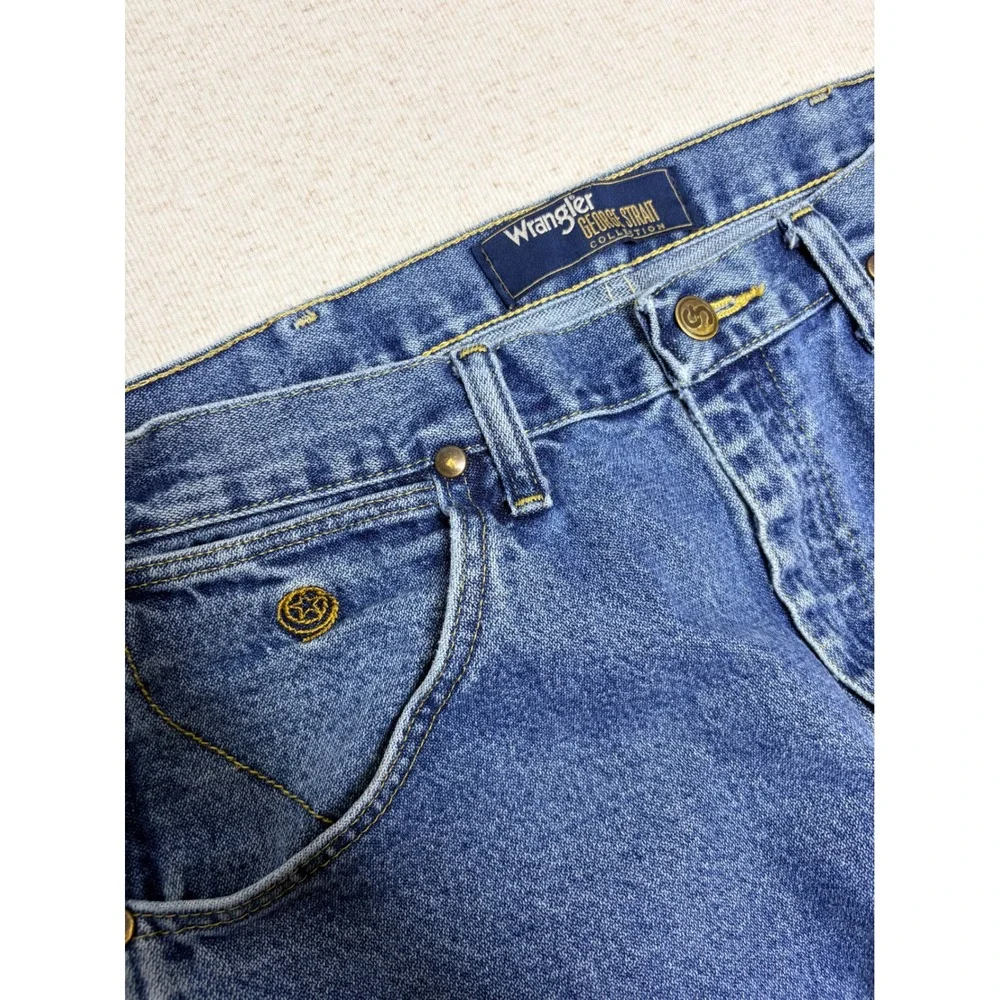 Wrangler George Strait Collection Mens Blue Straight Leg Jeans 35x32 103MGSHD
